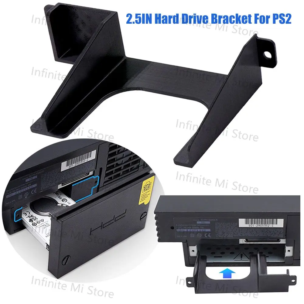 2,5 in Festplatten halterung für ps2 sata Netzwerk adapter 3d gedruckter Ständer halter HDD-Halterung SSD-Ständer für ps2 Fat Game Console Image