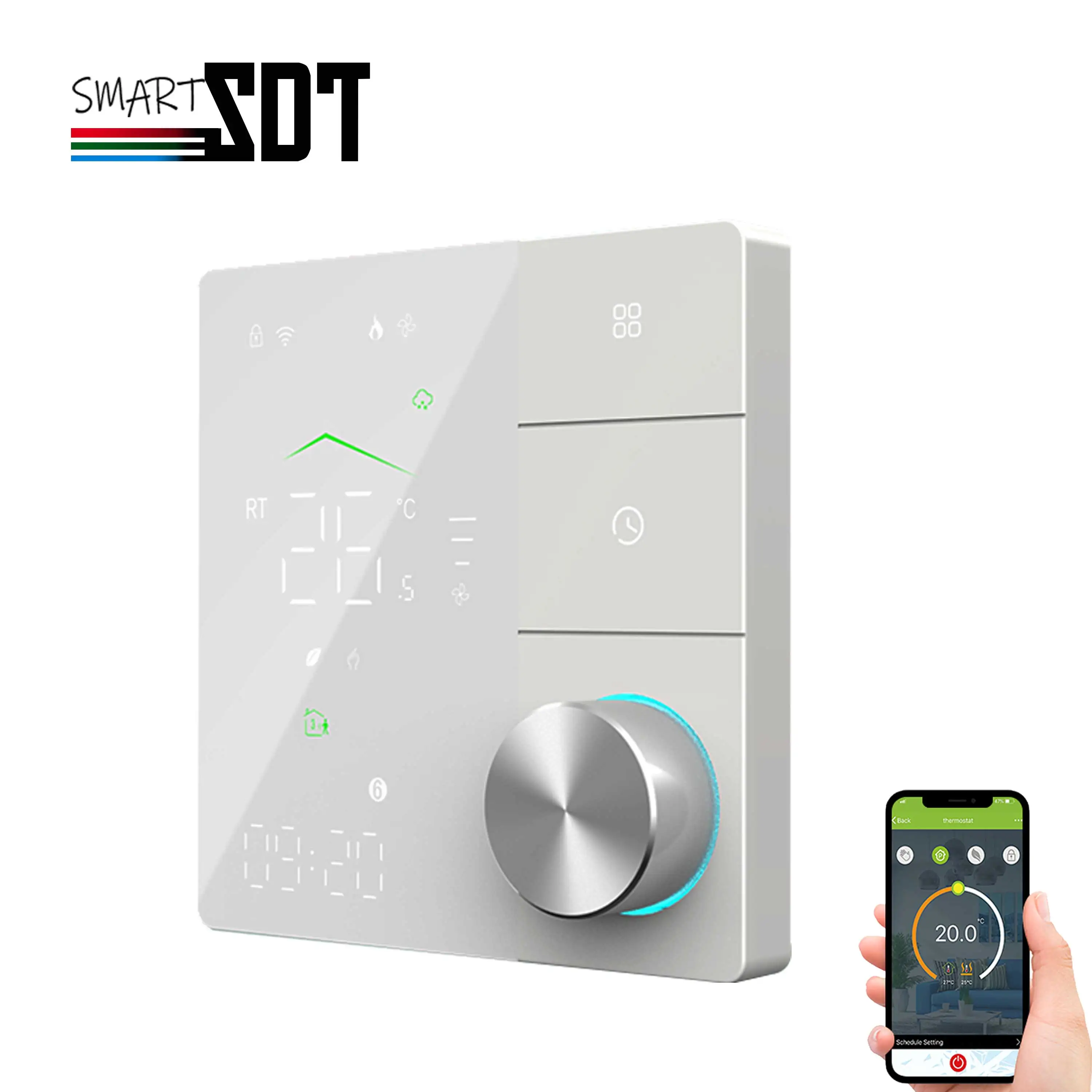 24V 220V Thermostat RS485 & WLAN für die Verwaltung von HVAC-Systemen für Privathaus halte funktioniert mit Amazon Alexa,Google Assistant,Yandex Alice Image