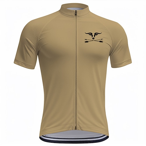 Herren Radtrikot Grafik Kurzarm Fahhrad T-Shirt Oberteil mit 3 Gesäßtaschen Mountainbike MTB Straßenradsport Schnelltrocknend Frontreißverschluss Feuchtigkeitsableitend Sport Blau Grün Khaki Image