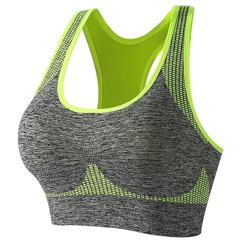 Damen Leichte Unterstützung Sport Bustier bh Sport-BH Bustier Ringer-Rücken-Kleid Drahtlos BH-Oberteil Gefüttert Fitness Freizeit Sport Laufen Atmungsaktiv Leichtgewichtig Weich Blau Dunkelgrau Purpur Image