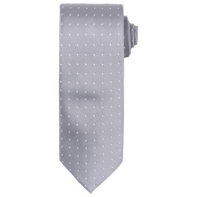Premier - Krawatte für Herren/Damen Unisex (Silber/Weiß) Image