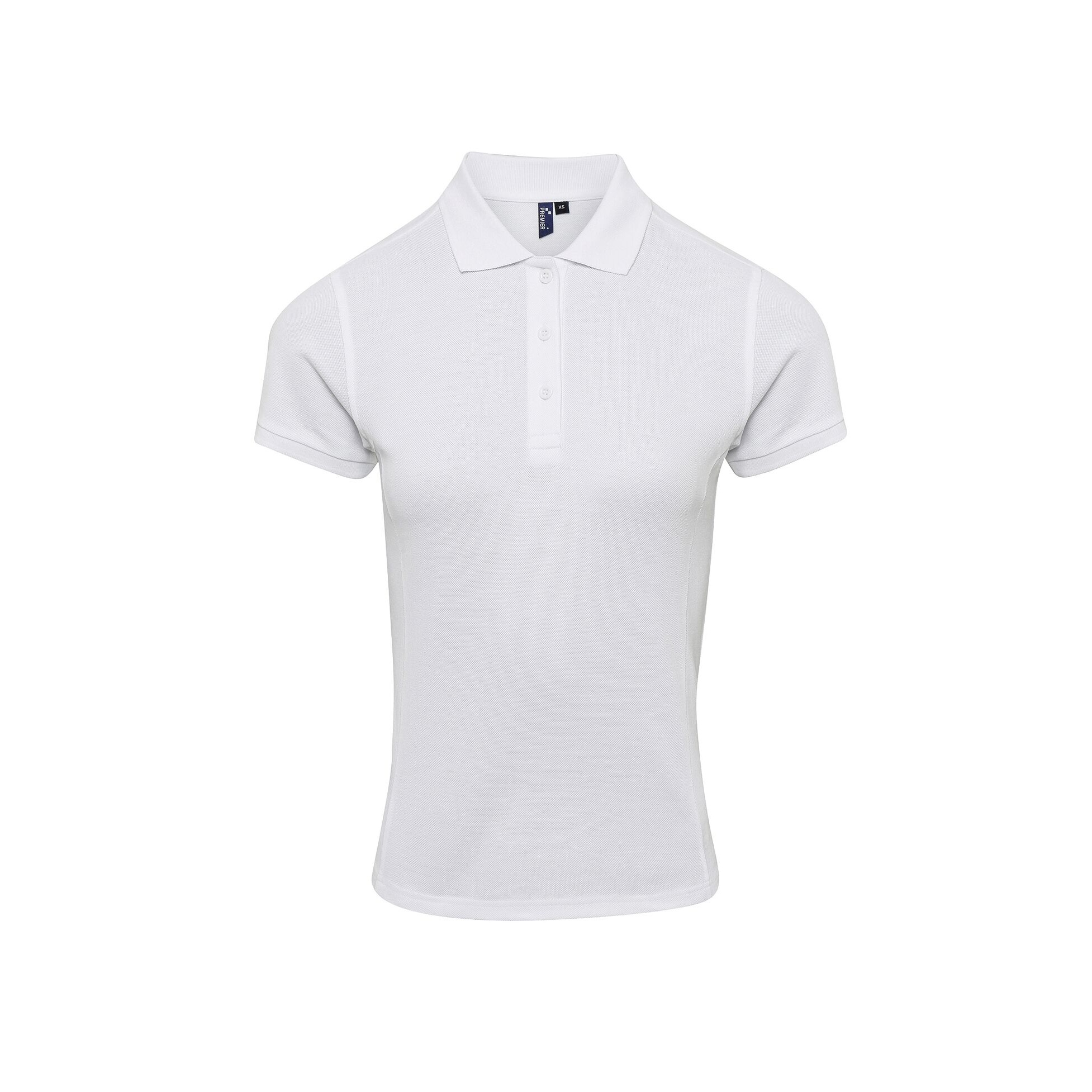 Premier Damen Polo-Shirt Coolchecker mit CoolPlus (Weiß) Image