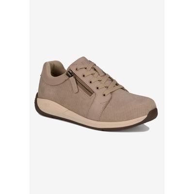 Women's Tally Zip Up Oxford Shoe by Drew in Taupe Nubuck (Size 6 XW)