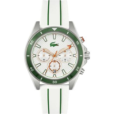 Chronograph LACOSTE "MAINSAIL", weiß, Armbanduhren, Herren, Armbanduhr, Quarzuhr, Herrenuhr, Tag, Stoppfunktion, Silikonarmband Image
