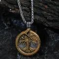 Collana con ciondolo albero della vita vichingo nordico Collana in acciaio inossidabile vintage vichingo Yggdrasil Ourobles Collana da uomo Gioielli scandinavi