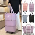 Borse per bagagli pieghevoli borsone da viaggio espandibile con ruota grande capacità Oxford Clot Dry-Wet Separation Outdoor Weekend Bag
