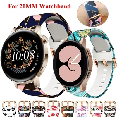 20mm Silikon bedrucktes Armband für Garmin Vivo active 5 3 Venu sq 2 plus Std. Vorläufer 158 55 245 645 Armband Armband Ersatz Image