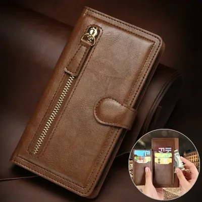 Note20 S22 S24 S25 Ultra 5G Flip Case Multi Card Zipper Wallet Funda für Samsung Galaxy S24 Plus S23 S21 S20 FE S 20 Note 10 S10