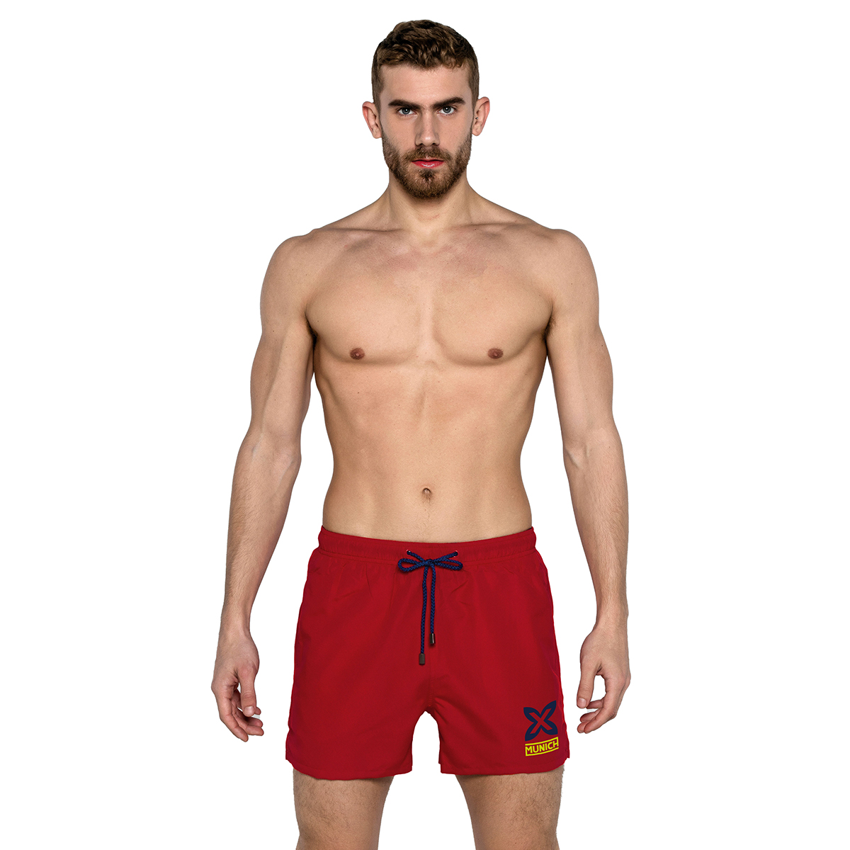 Kurzer Herren-Badeanzug mit Mesh-Futter MUHARBOURRED01 Image