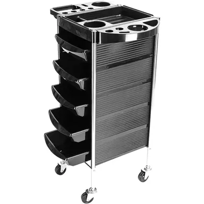 Salon Trolley Cart with Wheels, 5 Drawers, Hair Cart Rolling Storage Organizer Barber Station, Salon