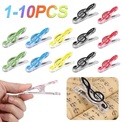 1-10pcs Plastic Musical Note Letter Paper Clip Piano Music Book Sheet Spring Holder Folder for Piano