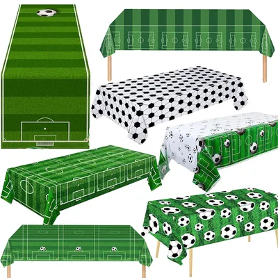 Soccer Party Table Runner Decors Football Disposable Table Cover Soccer Plastic Tablecloth Soccer