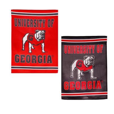 Embossed Suede Flag, House Size, University of Georgia, Alternate Bulldog Logo