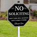 TEMU No Soliciting Yard Sign, No Soliciting Sign For House Yard With Stake, 10" X 28", Metal Black And White