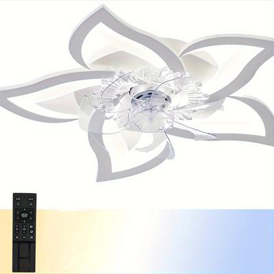 TEMU Low Profile Ceiling Fan With Lighting & Remote Control, 3 Colors Of 3000k-6000k Dimmable Led Ceiling Fan, Flush Mount, Reversible Motor, Noiseless, Suitable For Bedroom & Living Room.