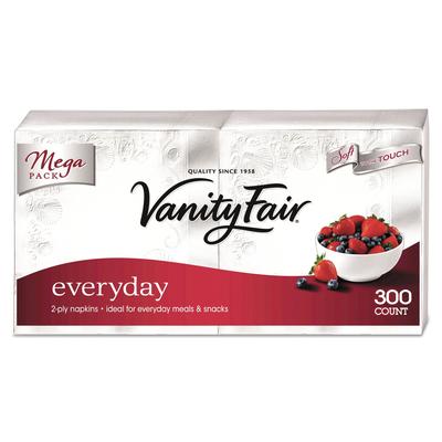 Vanity Fair 3550314 Everyday Dinner Napkins, 2-Ply, White, 300/Pack - Pack of 300