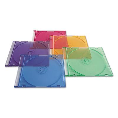 Verbatim 94178 CD/DVD Slim Case, Assorted Colors, 50/Pack