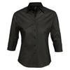 SOLS Damen Effect Bluse / Arbeitsbluse, 3/4-Ärmel (Schwarz)
