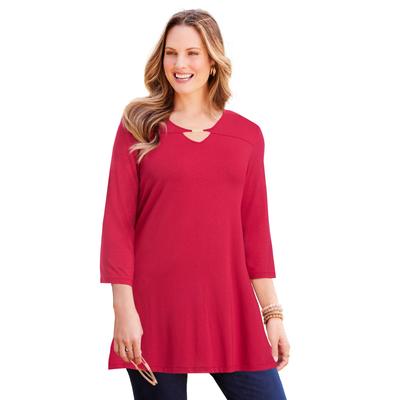 Plus Size Women's Seasonless Swing Tunic by Catherines in Classic Red (Size 1X)