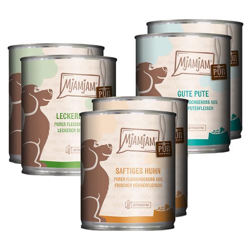 12x 800g Mix I (3 Sorten) MjAMjAM purer Fleischgenuss Hundefutter nass