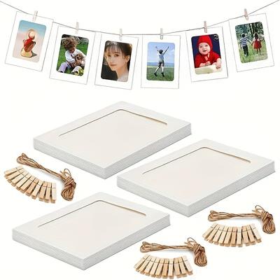 TEMU 30pcs Paper Photo Frame, Hanging Picture Frames Display For 4x6in Photo Home Wall Decors, Personality Special School And Office Decors Image