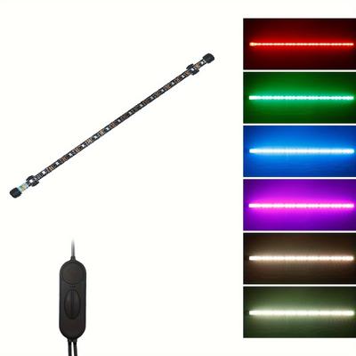 TEMU 1pc 5v Usb Color Changing Aquarium Light, Rgb With 16 Brightness Control Modes, Adjustable Color Brightness For Fish Tank