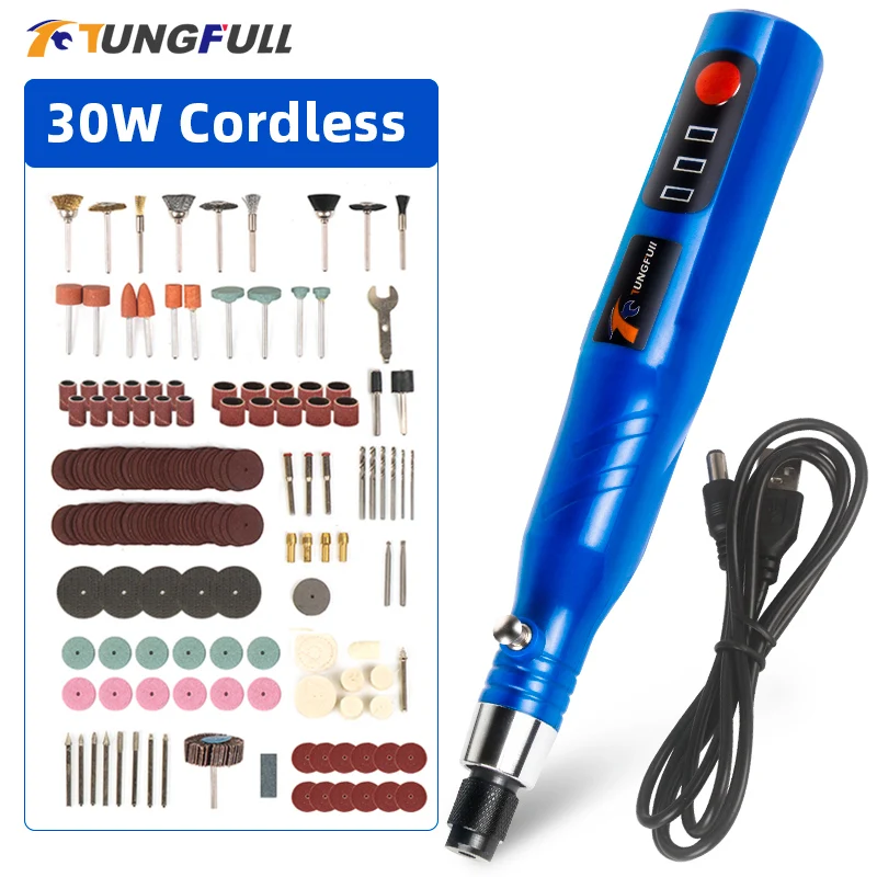 30W Dremel USB piccolo trapano a batteria 3 velocità Mini trapano elettrico Micro trapano penna per incisione per Dremel Home trapano di ricarica fai da te