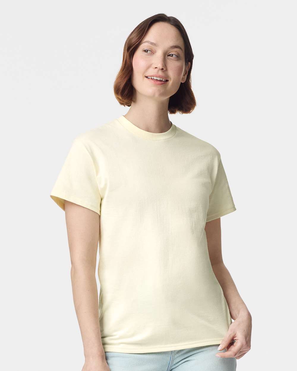Gildan G500 Adult Heavy Cotton T-Shirt in Off White size Large 5000, G5000