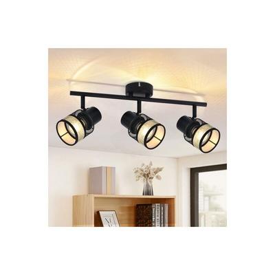 Gbly - Deckenstrahler 3 Flammig Schwarz Deckenleuchte - Deckenlampe Metall Gold Vintage E27 led Image