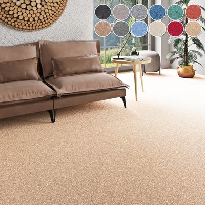 Teppichboden MY HOME "Fortis, Schlinge, Made in Netherlands", beige (sand), B:400cm H:5mm L:525cm, Kunstfaser, Teppiche, meliert, Breite 400 cm, strapazierfähig, Wohnzimmer Image