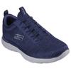 Slip-On Sneaker SKECHERS "SUMMITS-", Herren, Gr. 43, blau (navy, grau), Textil, sportlich, Schuhe, Slipper, Freizeitschuh, Halbschuh mit Elastic Schnürsenkel, Topseller