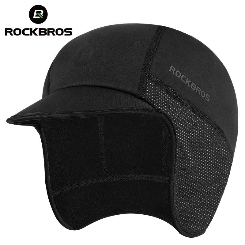ROCKBROS casquette de cyclisme hiver hommes femmes coupe-vent polaire garder au chaud chapeau pour moto Ski Sports de plein air chapeaux accessoires