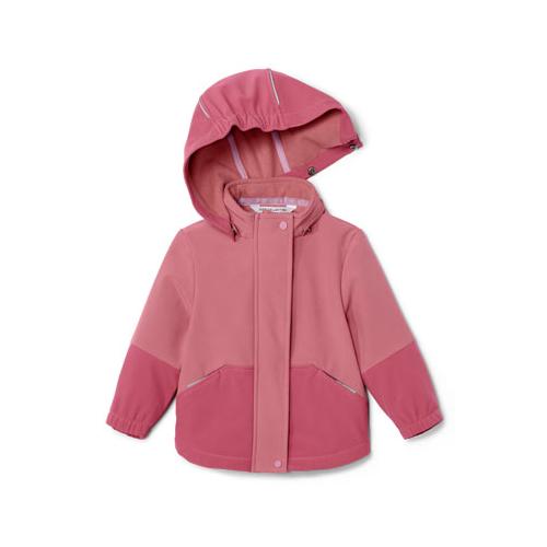 Kinder-Softshelljacke mit Farbwechsel bei Regen, rosa