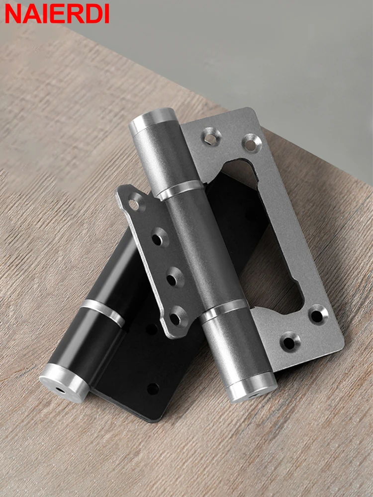 Naierdi 2er Pack Tür scharniere aus Aluminium legierung 5 Zoll hydraulisches Tür scharnier verstellbare silberne Tür schließer Türbeschläge