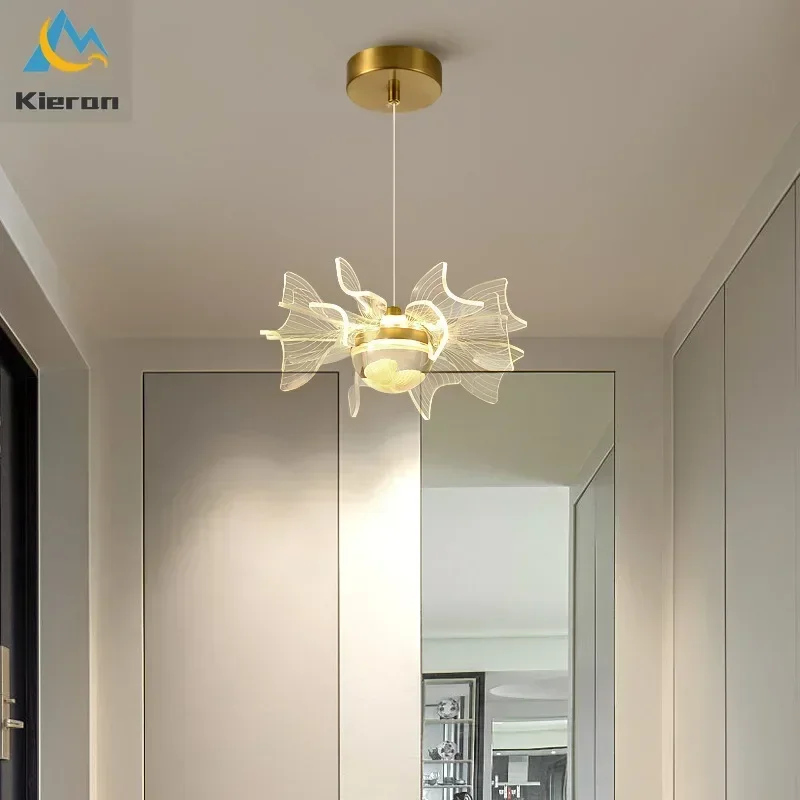 Nordische moderne Schmetterling führte Kronleuchter Wohnzimmer Schlafzimmer Esszimmer Nacht UFO Pendel leuchte Wohnkultur Blume Pendel leuchten