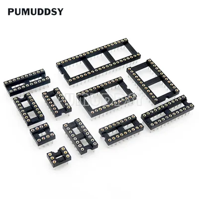 10 stücke Rundloch-IC-Buchsen stecker Dip 6 8 14 16 18 20 24 28 40-polige Buchsen Dip6 Dip8 Dip14 Image