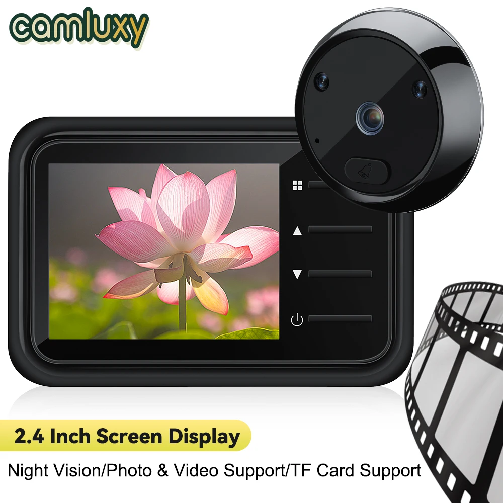 Camluxy 2,4 Zoll Smart Guckloch Türklingel Kamera 120 ° LCD HD Infrarot Nachtsicht Türklingel Viewer 4 polyphone Klingeltöne Image