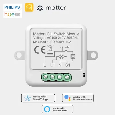 Smart Apple Homekit Matter WiFi-Schaltermodul DIY Glühbirne Leistungsschalter App-Steuerung Sprachassistent über Siri Google Home Alexa