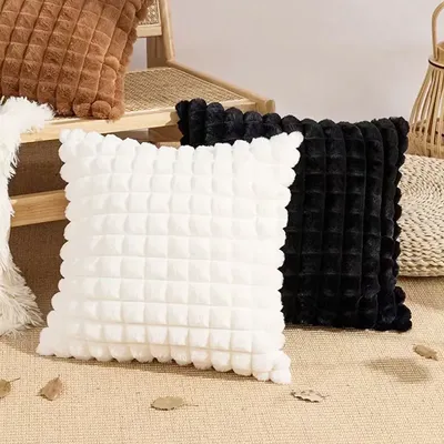1PCS Nachahmung Kaninchen Plüsch Werfen Kissen Fall Wohnzimmer Sofa ThrowPillow Kissen Büro Image