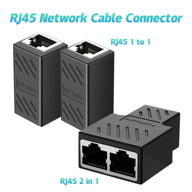 Rj45-Koppler cat6 cat5e Ethernet-Kabel-Extender-Adapter 1000Mbps-Lan-Anschluss in Linie Koppler weiblich zu weiblich Image