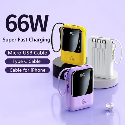 66 W Superschnellladegerät für iPhone Huawei Samsung Xiaomi 14 Powerbank mit Kabel Image