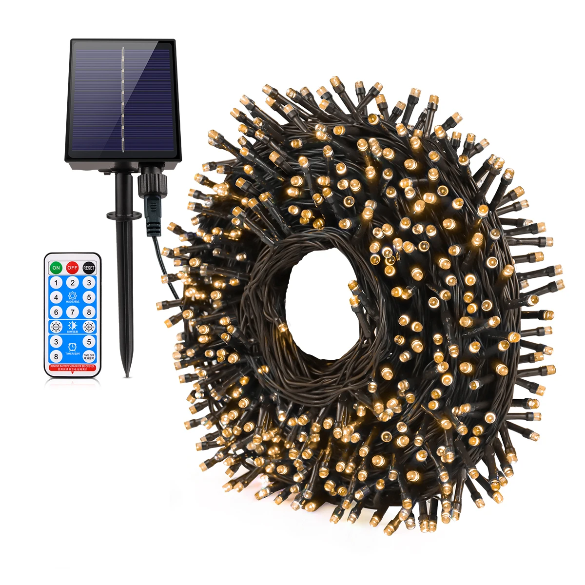 100 M 1000 LEDs Schnelle Ladung Solar Led Lichterkette Led Wasserdichte Outdoor Lichterketten Weihnachten Girlande Für Garten Party decor
