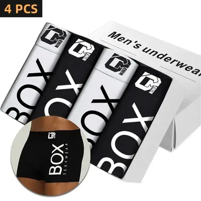 4Pcs Mann Unterhose Boxershorts Baumwolle Männer Boxer Männlichen Atmungsaktive Unterwäsche Schlüpfer der Männer Weiche Boxer OR212 Image