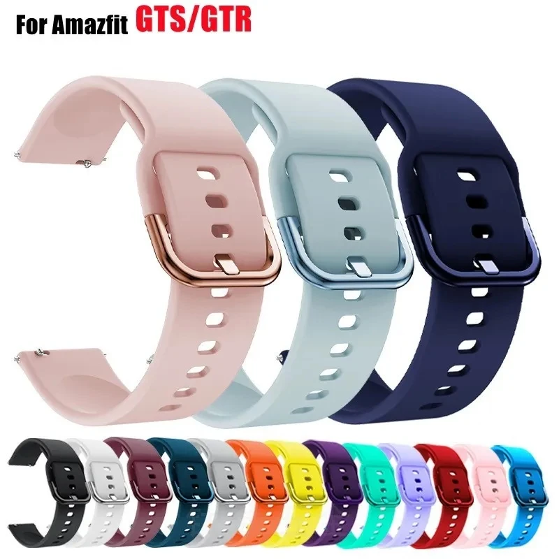 20mm/22mm Band für Amazfit GTS/2/2e/3/4 GTS2 Mini/GTR 4/3/Pro/47mm/GTR2/2e/stratos 2/3 Silikon Armband Amazfit bip Uhrenarmband Image