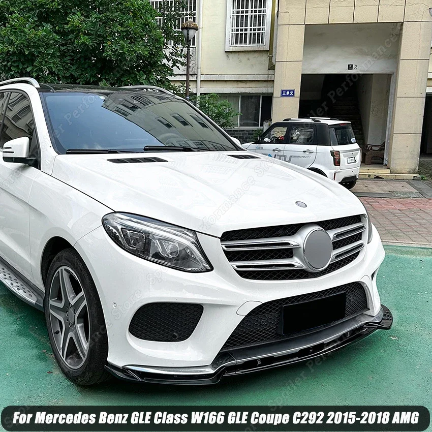 Für Mercedes Benz GLE Klasse W166 GLE Coupe C292 2015-2018 AMG Frontschürze Spoiler Lip Gloss Schwarz Untere splitter Schutz ABS Image