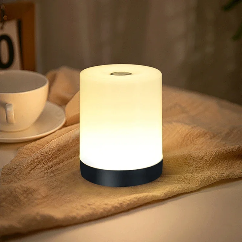 LED Nachtlicht Touch Stufenlos Dimmbare LED Tischlampe USB Tragbare Nachttischlampe für Schlafzimmer Dekor Schlafen Nachtlicht Kind Geschenk