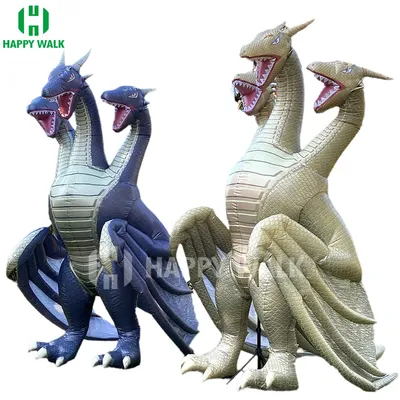 Aufblasbares Kostüm, realistischer dreiköpfiger Drache, Cosplay, Halloween, Party, Rollenspiel, Image