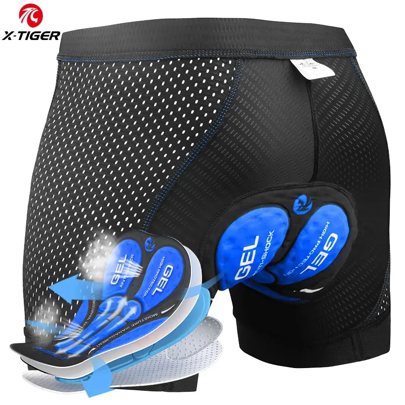 X-TIGER Fahrrad unterwäsche 5d atmungsaktive gepolsterte Gel-Bike-Shorts Männer MTB Anti-Rutsch-Bein griffe Reiten Radsport Schüsse Ciclismo Image