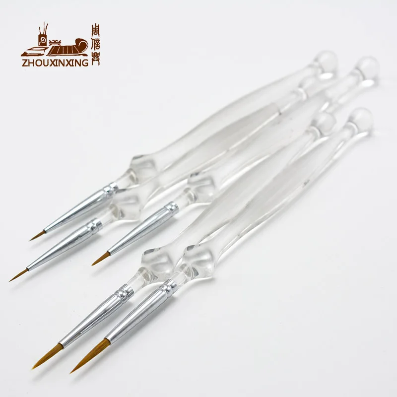 6 teile/satz Wiesel Haar polygonalen Diamanten, Rhombus organische Stange Acryl Stab Haken Linie Stift Keramik Linien Pinsel Zeichnung liefert Image
