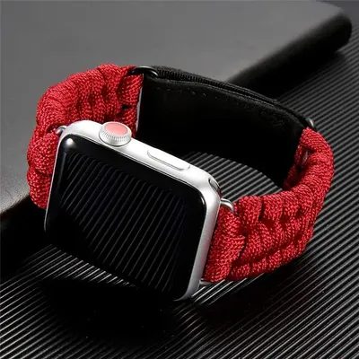 Überlebens seil armband für Apple Uhren armband 49/45/44/42/41/40/38mm Leder verschluss Gürtel Armband iwatch 3 4 5 se 6 7 8 9 ultra 2 1 Image